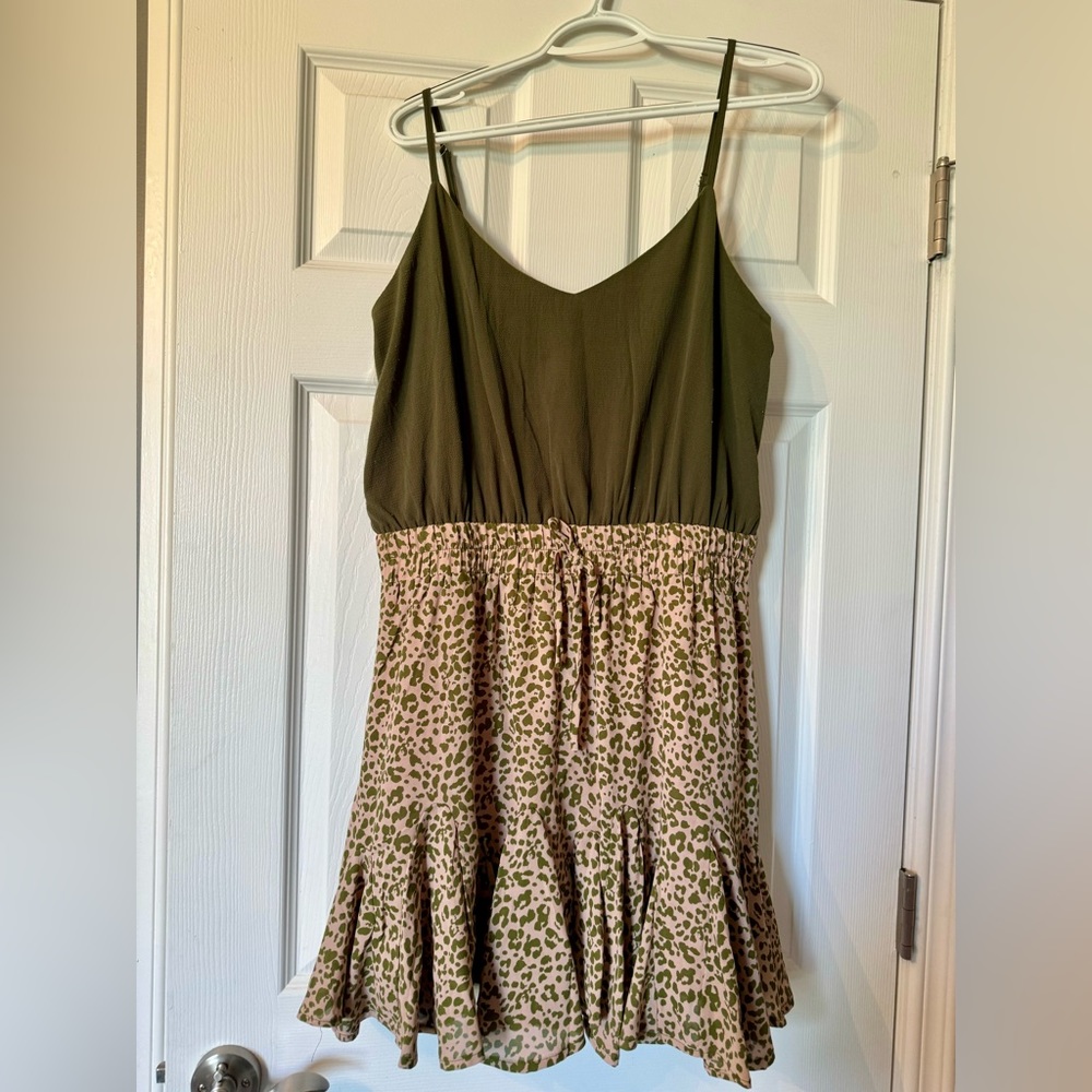 Olive cheetah dress
